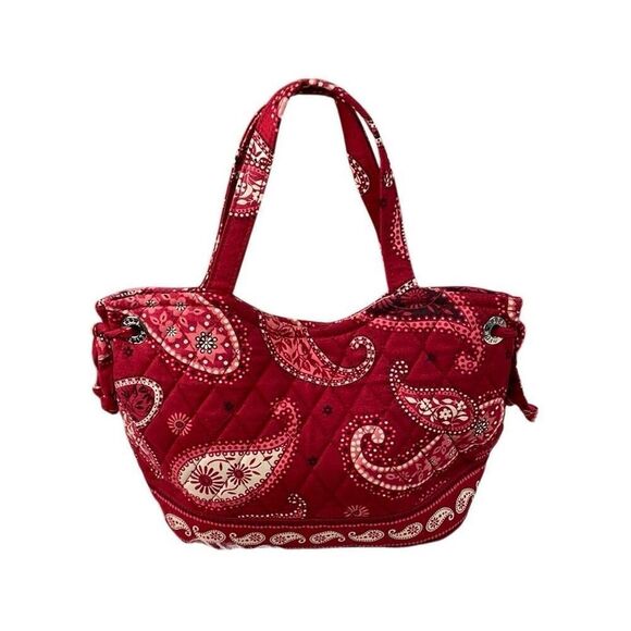 Vera Bradley Handbags - VERA BRADLEY Mesa Red Paisley Sherry Bag Purse Handbag Retired May 2006 Bandana